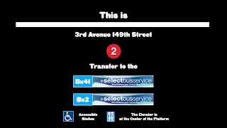 Transfer annoucements to Bx1 Bx2 Bx41 Select Bus service Subway station