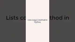 How to implement Lists copy method in Python