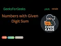 GFG POTD Numbers with Given Digit Sum Recursion Memoization Java Hindi