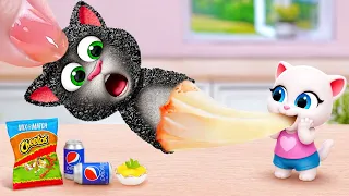 Oh My Talking Tom 💗 How To Make Cheetos Cheese Sandwich 💗 Tina Mini Cooking