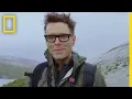 Bobby Bones Descends a Slippery Cliff Running Wild With Bear Grylls