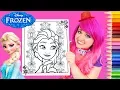 Coloring Frozen Elsa Disney Coloring Book Page Prismacolor Colored Pencils KiMMi THE CLOWN