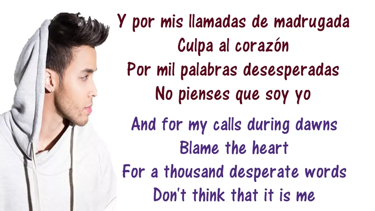Prince Royce - Culpa Al Corazón Lyrics English and Spanish - Translation & Meaning - Blame the heart Prince Royce - Culpa Al Corazón Lyrics English and Spanish - Translation & Meaning - Blame the heart
