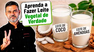 Como Fazer LEITE VEGETAL Caseiro: 2 Receitas Baratas e Fáceis de Amêndoas e Coco