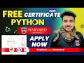 Harvard University Free Python Certification Course How to get FREE Certificate Anyone Can Apply