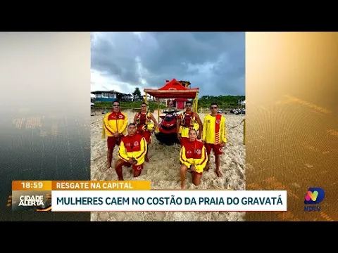 Mulheres caem no costão da Praia do Gravatá, mobilizando equipes de salvamento de Florianópolis