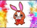 How to draw a RABBIT - So Cute Bunny Rabbit Coloring Pages for Kids