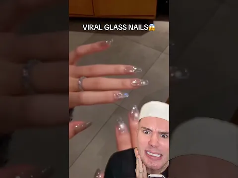 VIRAL GLASS NAILS!😱 #naildesign #nailtutorial #nailart #nail #nails