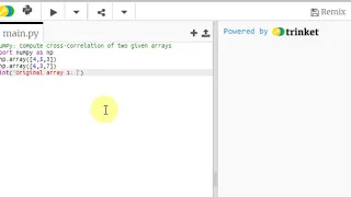 Python NumPy Compute cross-correlation of two given arrays