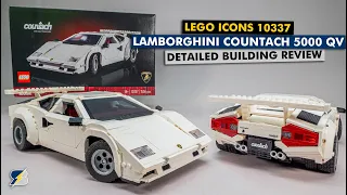 LEGO Icons 10337 Lamborghini Countach 5000 QV detailed building review - part 1