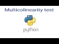 Statistical test - Multicolinearity test in Python