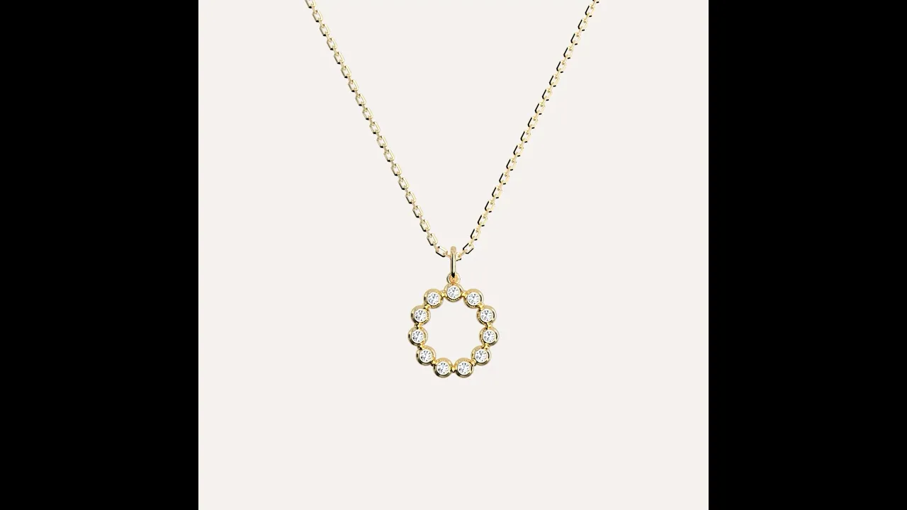 Letter O Initial Necklace Bubble Pendant