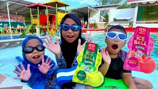 Keluarga Riska Vlog Liburan Asyik Berenang, Kelaparan Makan Mie Riska Vlog Beli Es Krim Bola Pokemon
