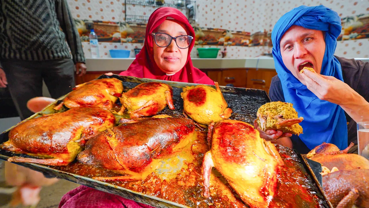 Unbelievable Moroccan Food!!  STUFFED PIGEONS + Medfouna!   Morocco, North Africa