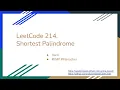 LeetCode 214 Shortest Palindrome 2021