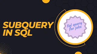 Subquery In SQL SQL Tutorial For Beginners SQL Subquery Basics With Examples