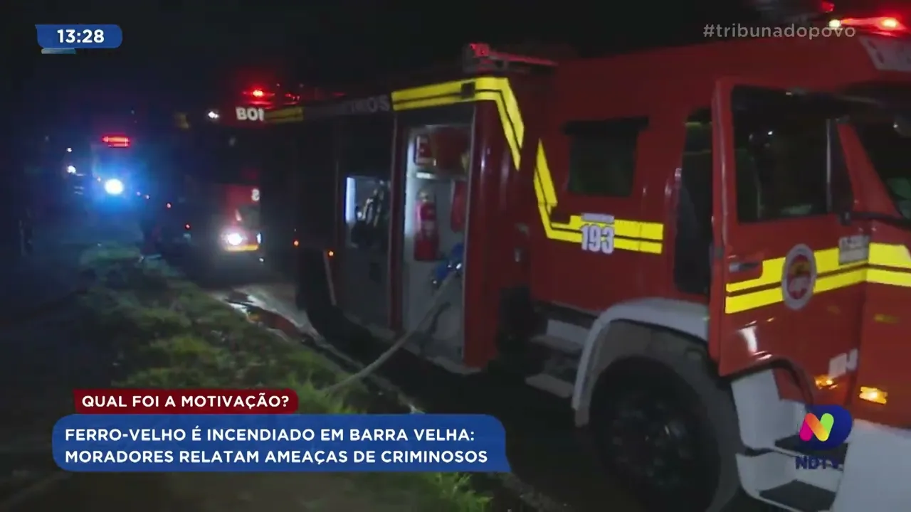 Ferro-velho é incendiado em Barra Velha: moradores relatam ameaças de criminosos