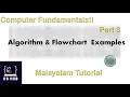 Algorithm Flowchart Examples Part 3 Malayalam Tutorial