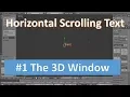 Horizontal Scrolling Text in Blender The 3D Window