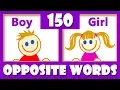 150 Opposite Words in English Opposites for Kids Antonyms Synonyms List Kids Vocabulary