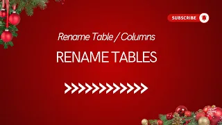 SQL Tricks How To Rename a Table Column names