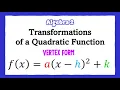 Transformations of a Quadratic Function Algebra 2 Math Boost Camp