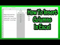 How To Insert Or Add A Column Or Multiple Columns In An Excel Spreadsheet Explained