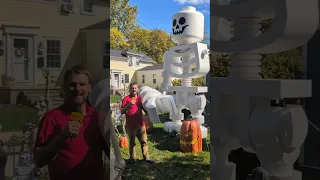 Huge LEGO Halloween Skeleton by Alan Perkins! River Road in Olmsted Falls, OH #lego #halloween