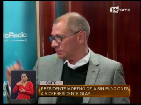 Presidente Moreno deja sin funciones a vicepresidente Glas