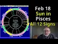 Wed Feb 18 2026 astrology ALL 12 SIGNS the Sun in Pisces