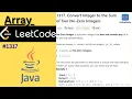 LeetCode 1317 Convert Integer to Sum of Two No-Zero Integers Java Solution Explained Step by Step