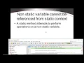 static methods fix non static variable cannot be referenced