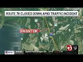 Route 78 in Swanton closed due to traffic incident