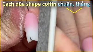 How to file standard coffin shape on short nails Diva Nail