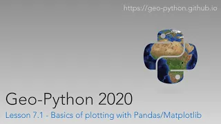 Geo-Python 2020 Lesson 7 1 - Basics of plotting with