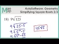KutaSoftware Geometry - Simplifying Square Roots Part 3