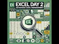 Excel Day 2 Advanced Data Management - Sorting Filtering Find Replace and More