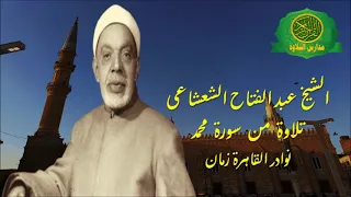 نوادر الشيخ عبد الفتاح الشعشاعى تلاوة رائعه من سورة محمد نوادر القاهرة زمان 