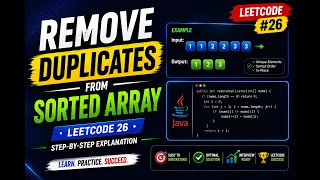 Remove Duplicates from Sorted Array LeetCode 26 Java Solution Easy Explanation