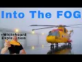 CH149 Cormorant Helicopter lands in a baseball diamond in heavy fog for a medevac