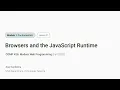 Modern Web Dev Browsers the JS Runtime and the Event Loop COMP 426 UNC-Chapel Hill F 25