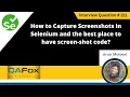 Capture screen-shots the best place to have its code Selenium Interview Question