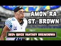 Amon-Ra St Brown Quick Fantasy Breakdown