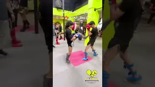 من تمرين الكيك بوكسينج مع كابتن أنس صلاح بطل العالم Topfighteracademy Kickboxing كيكبوكسنغ 