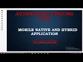 Automation Testing For Native And Hybrid Application Robotium Framework
