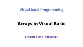 Arrays in Visual Basic Exercises