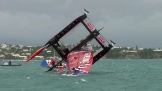 Capsize – Emirates Team New Zealand pitchpole in America’s Cup