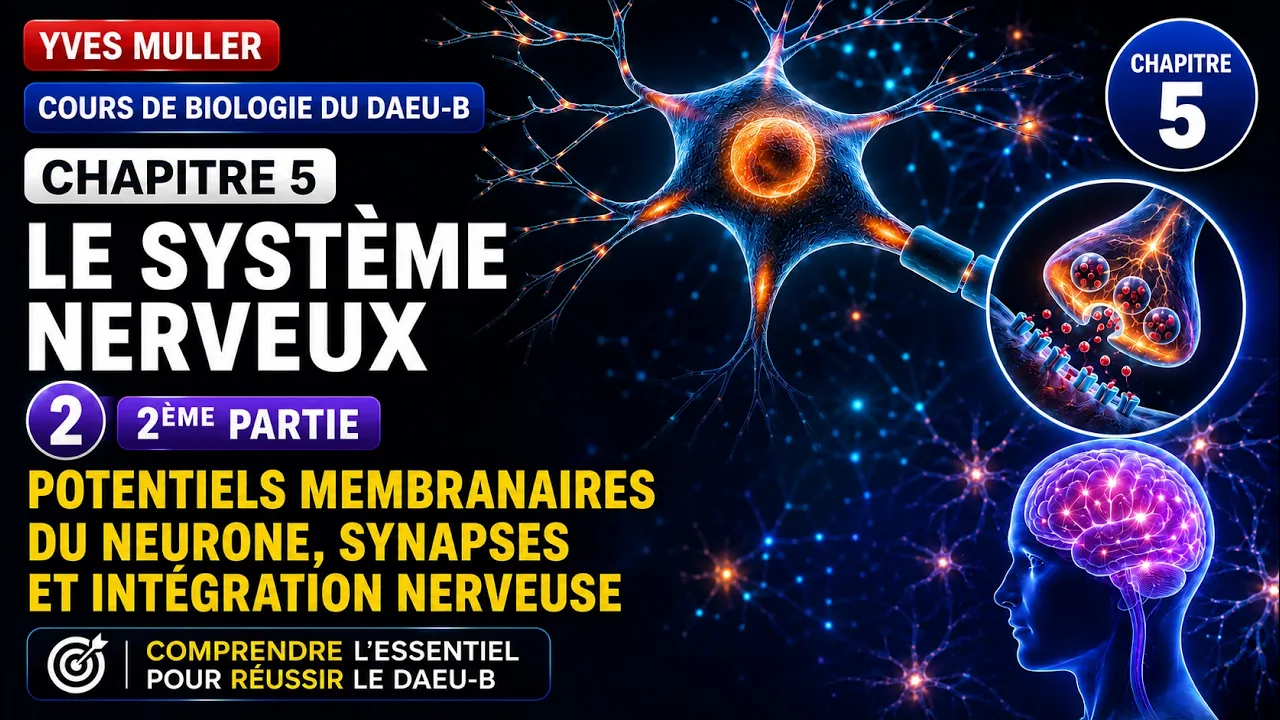 Chapitre 5 - 2ème Partie : Potentiels membranaires du neurone, synapses et intégration nerveuse