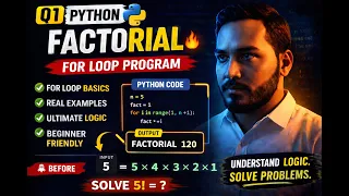 Python Factorial Program For Loop Explained Step-by-Step for Beginners