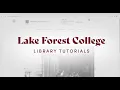 Searching the Library Catalog Getting Started